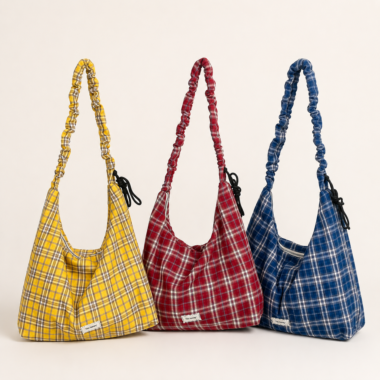 Korean Style Plaid Pleated Crossbody Bag - Large Capacity Academy Style Versatile Shoulder Bag For Women, Spring/Summer Fabric Bag