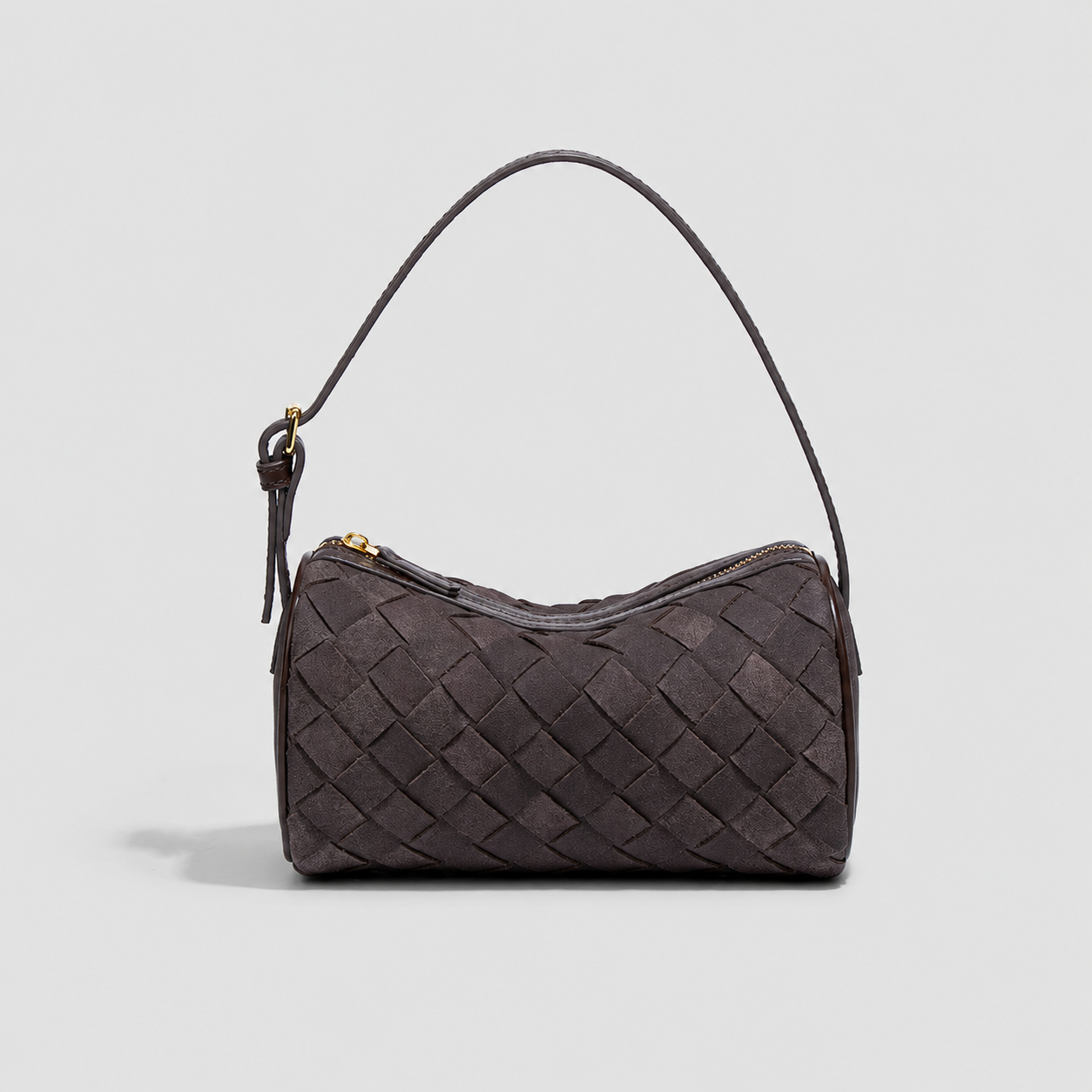 Autumn/Winter Matte Suede Cylinder Bag 2026 New Diamond Quilted Woven Handbag Casual Shoulder & Crossbody Bag For Women