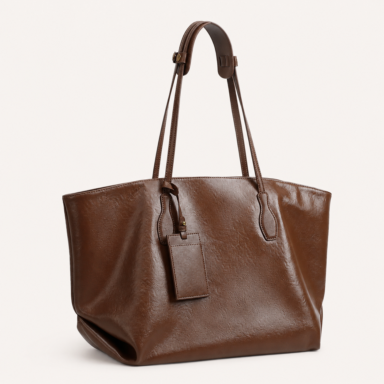 Women's Top-Grain Vegetable-Tanned Leather Tote Bag, 2026 Large Commuter Shoulder Bag