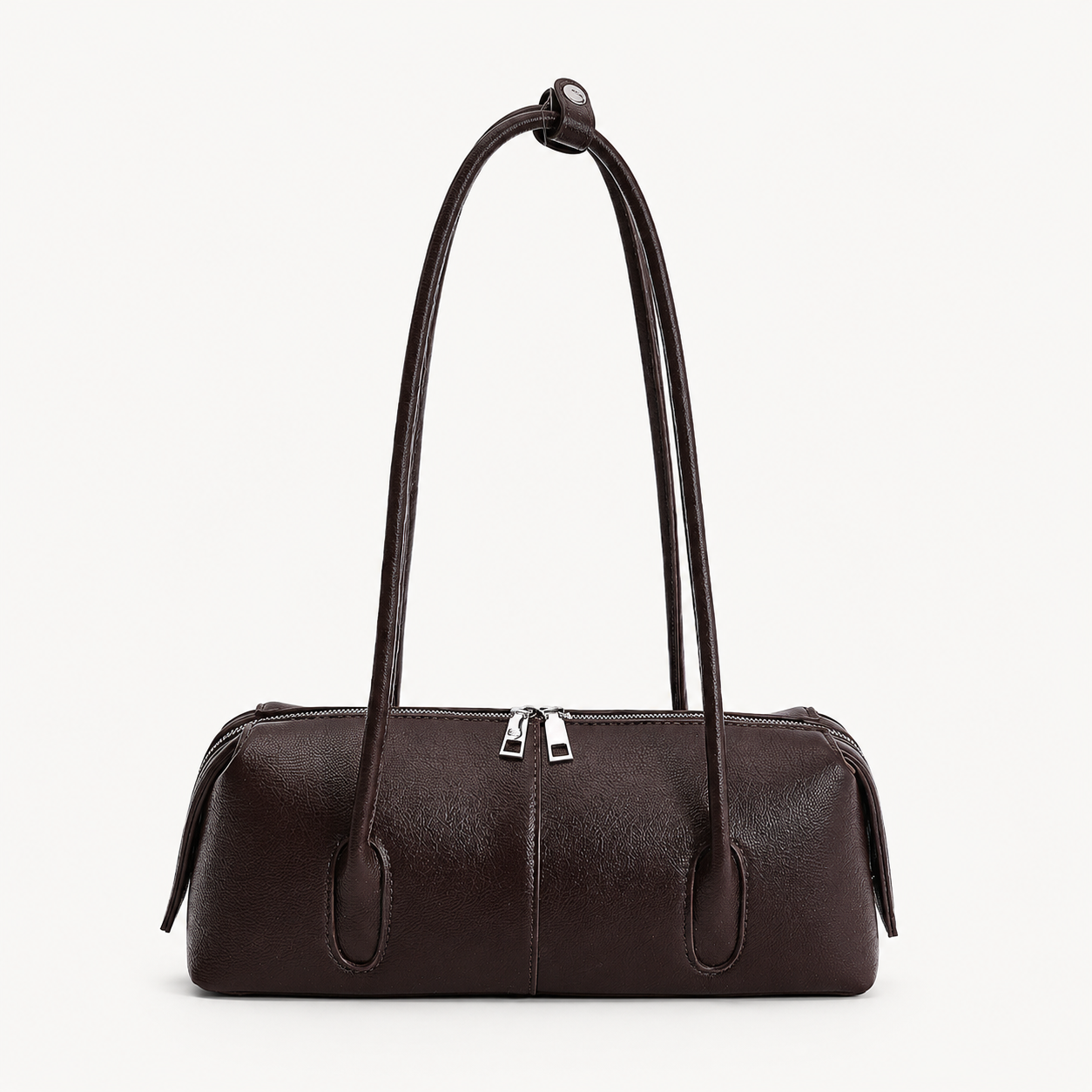 Korean Style Retro Suede Shoulder Baguette Bag For Women, High-End Large Capacity Underarm Bag, Trendy Versatile Handbag