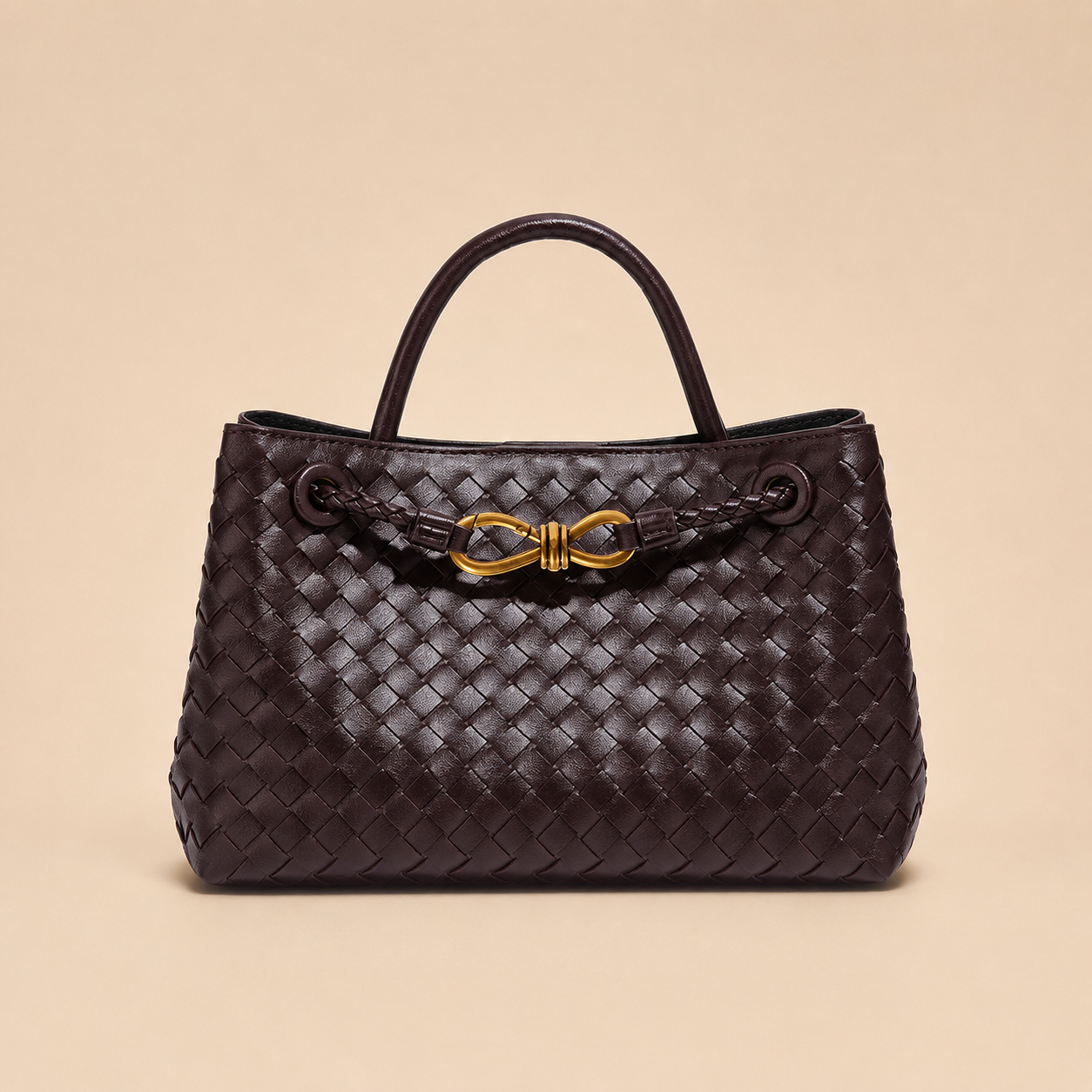 Luxury High-Quality Horizontal Women's Hand-Woven Tote Bag, Commuter Shoulder & Crossbody Small Square Bag
