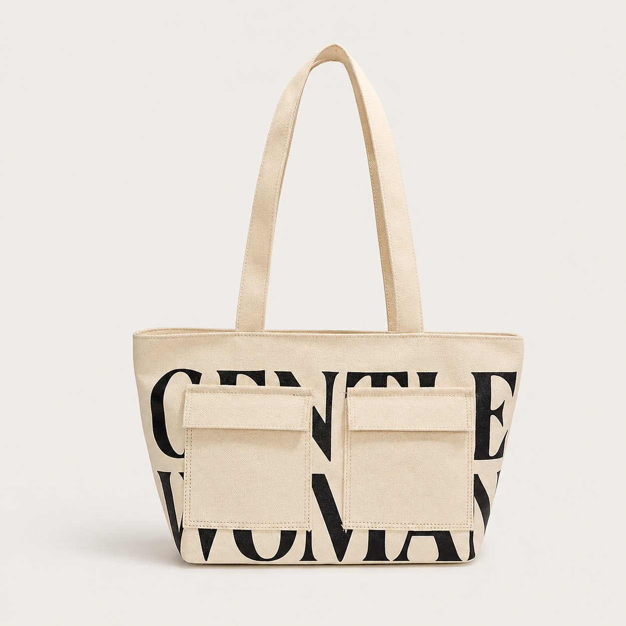 Women's 2026 New Spring Large Capacity Canvas Tote Bag Fashion Letter Shoulder Bag For College Students And Commuting