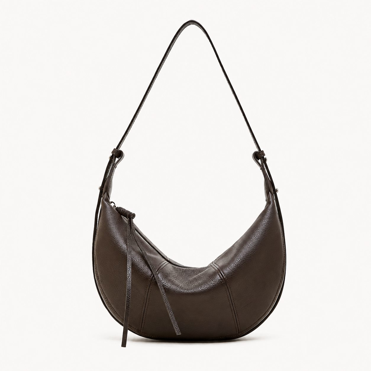 Women's Top-Grain Cowhide Croissant Bag, Large-Capacity Commuter Shoulder Crossbody