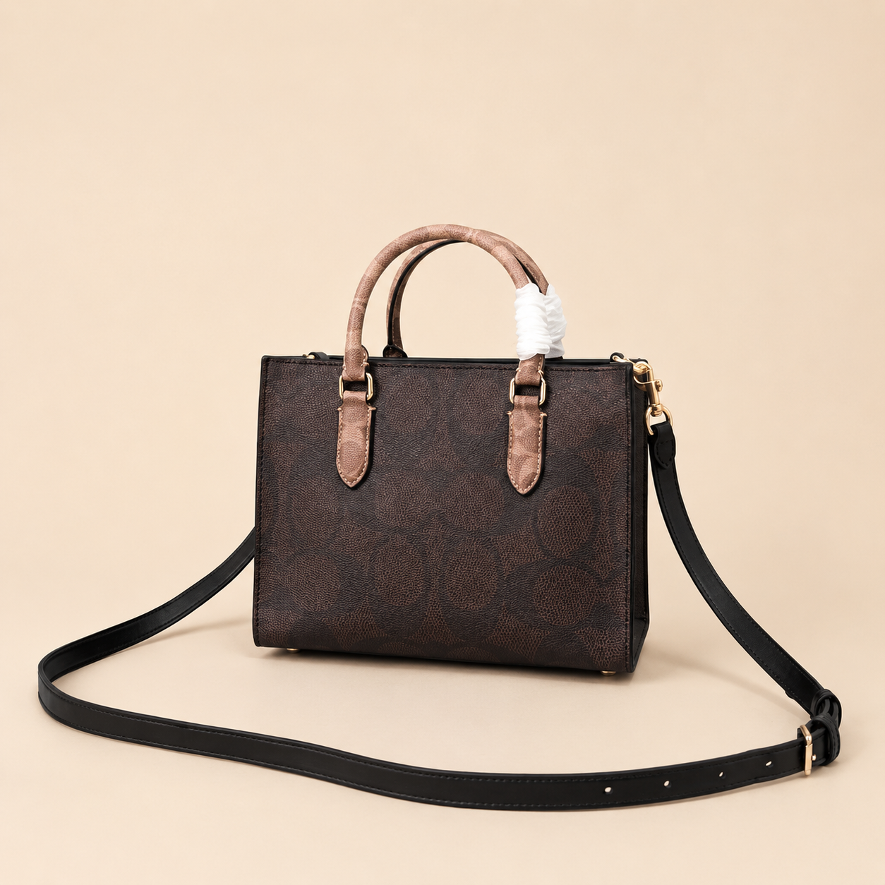2025 Maggie 25 Classic Coated Monogram Tote Bag, Vintage Commuter Shoulder Crossbody