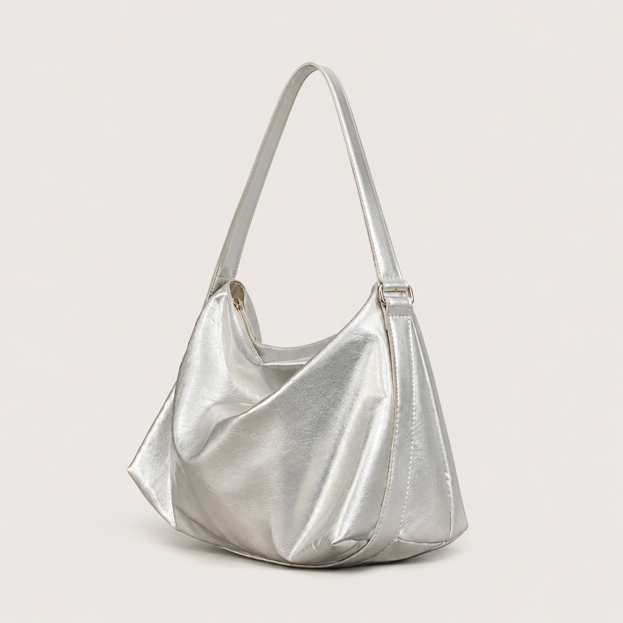 URERL REWNVO Silver Soft Leather Tote Bag for Women 2026 New Arrival Large Capacity Commuter Crossbody Bag