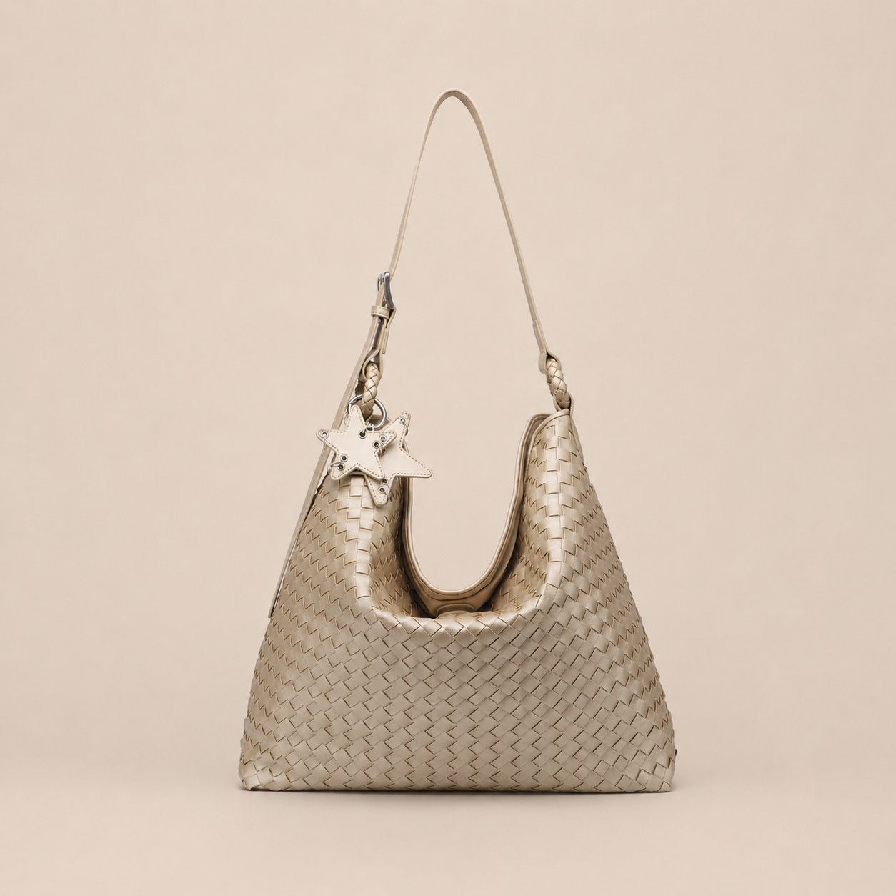 CEIRIHE Original Design Spring/Summer Woven Tote Bag for Women, Large Capacity Champagne Hobo Bag, Commuter Shoulder Bag