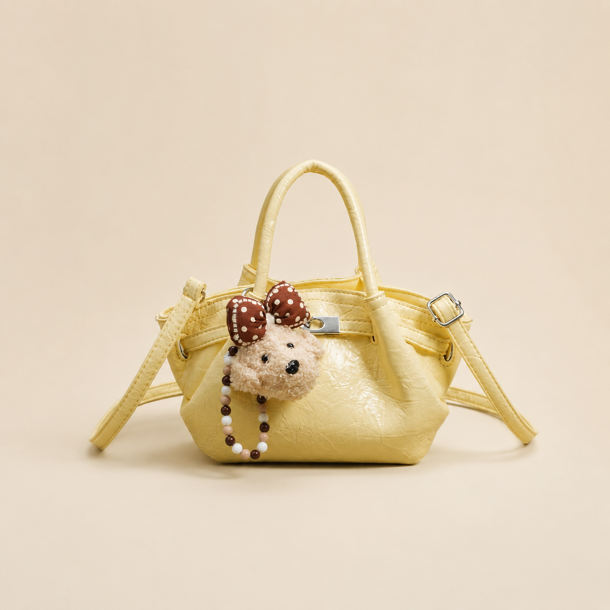 Auudre Luxury Stylish Yellow Handbag For Women 2026 New Summer Fashion Commuter Crossbody Small Tote Bag