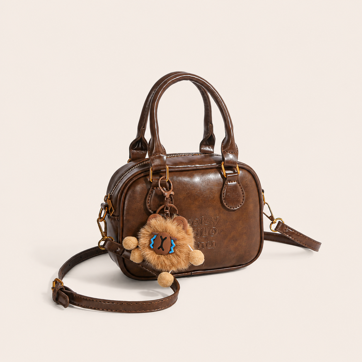 Women's Vintage PU Bowling Bag 2025, Versatile Shoulder Crossbody Handbag