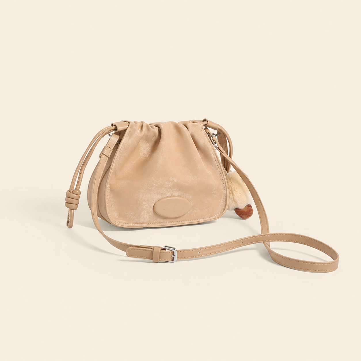 2025 Spring/Summer New Chaika Kilter Niche Shoulder Bucket Bag Japanese and Korean Style PU Soft Crossbody Bag