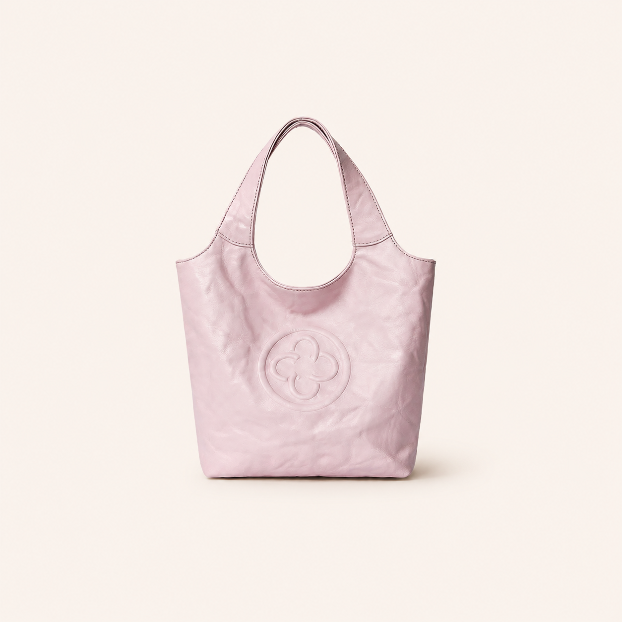 CASSILE Small Basket Bag, Sakura Pink Vegetable-Tanned Cowhide Pleated Handbag Shoulder Crossbody Bag, Xu Yiyang Style