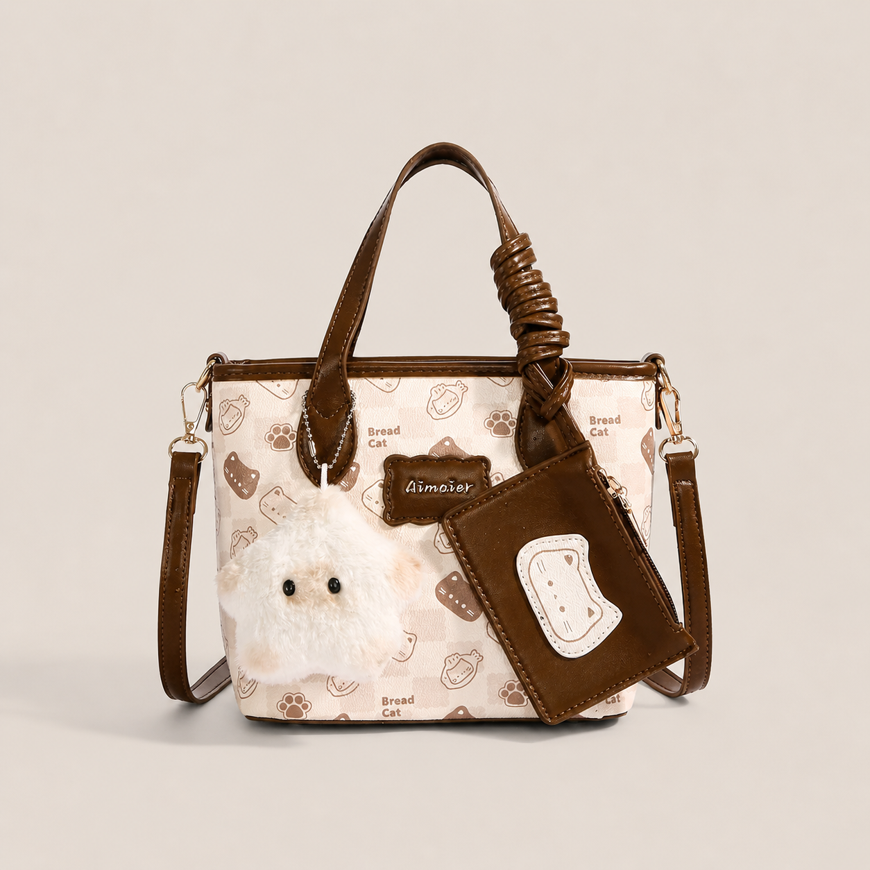 Cute Cat Women's Handbag 2026, Vintage Commuter Shoulder Crossbody Bag