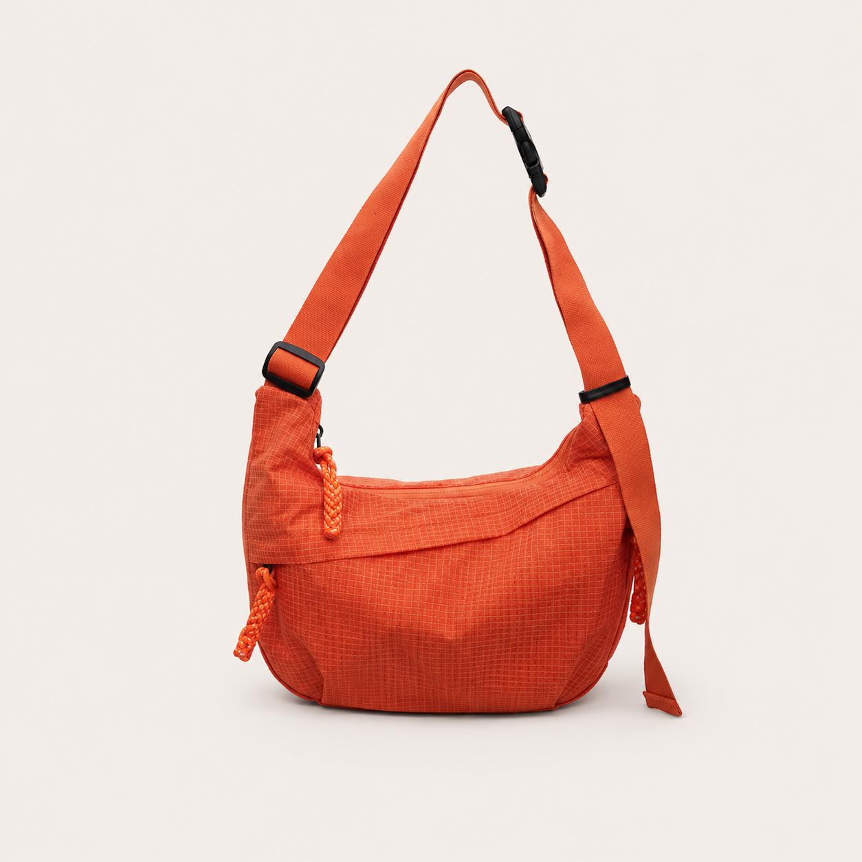 Spring/Summer Large Capacity Premium Commuter Crossbody Bag For Women 2026 New Orange Canvas Dumpling Bag With Zipper