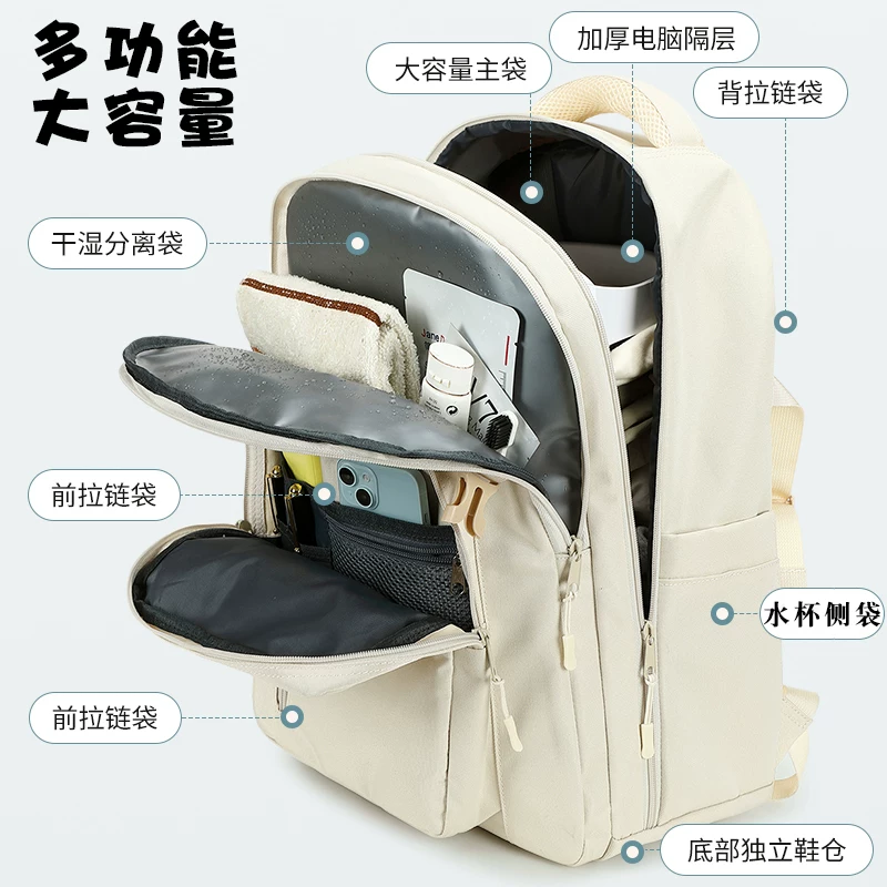 Youwang Women's Travel Backpack Lightweight Multifunctional Large Capacity Carry-On Bag For Business Trips And Short Trips - Thumbnail 2