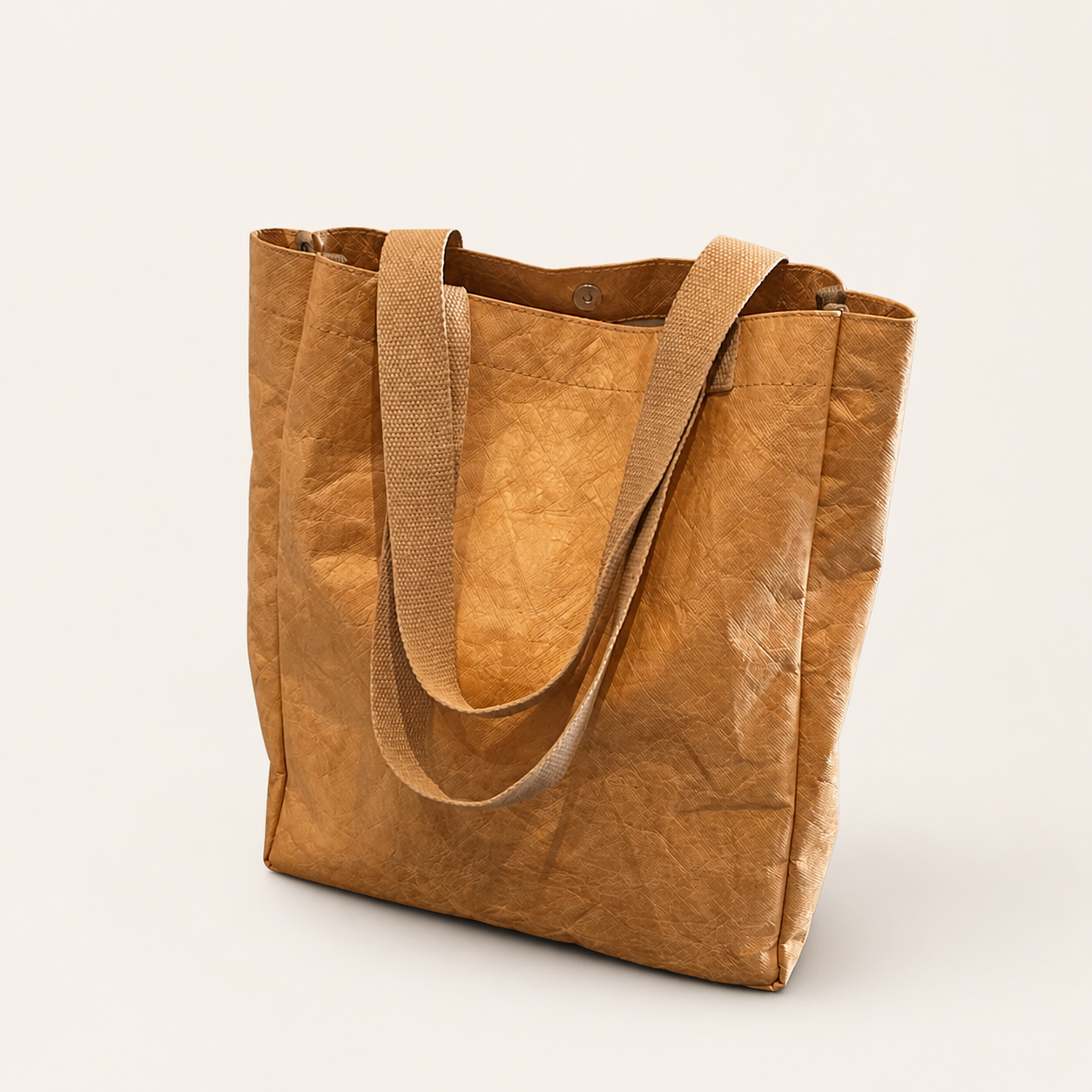 Custom Crumpled Wash Tyvek Paper Bags - Eco-Friendly Kraft Color Shopping Tote Bags With Custom Logo Printing