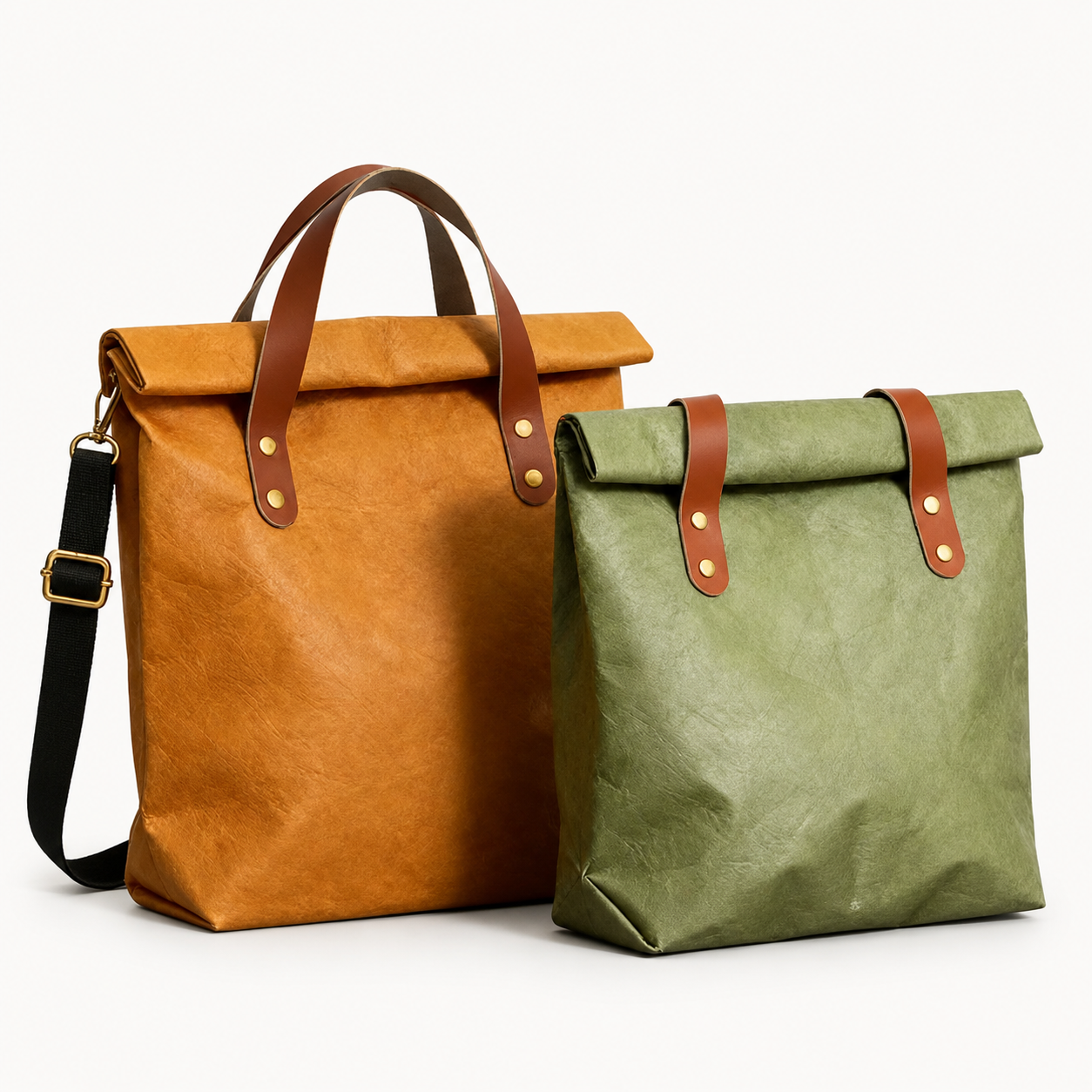 Tyvek Roll-Top Commuter Bag, Waterproof Wear-Resistant Kraft Paper Tote with Custom Logo Option