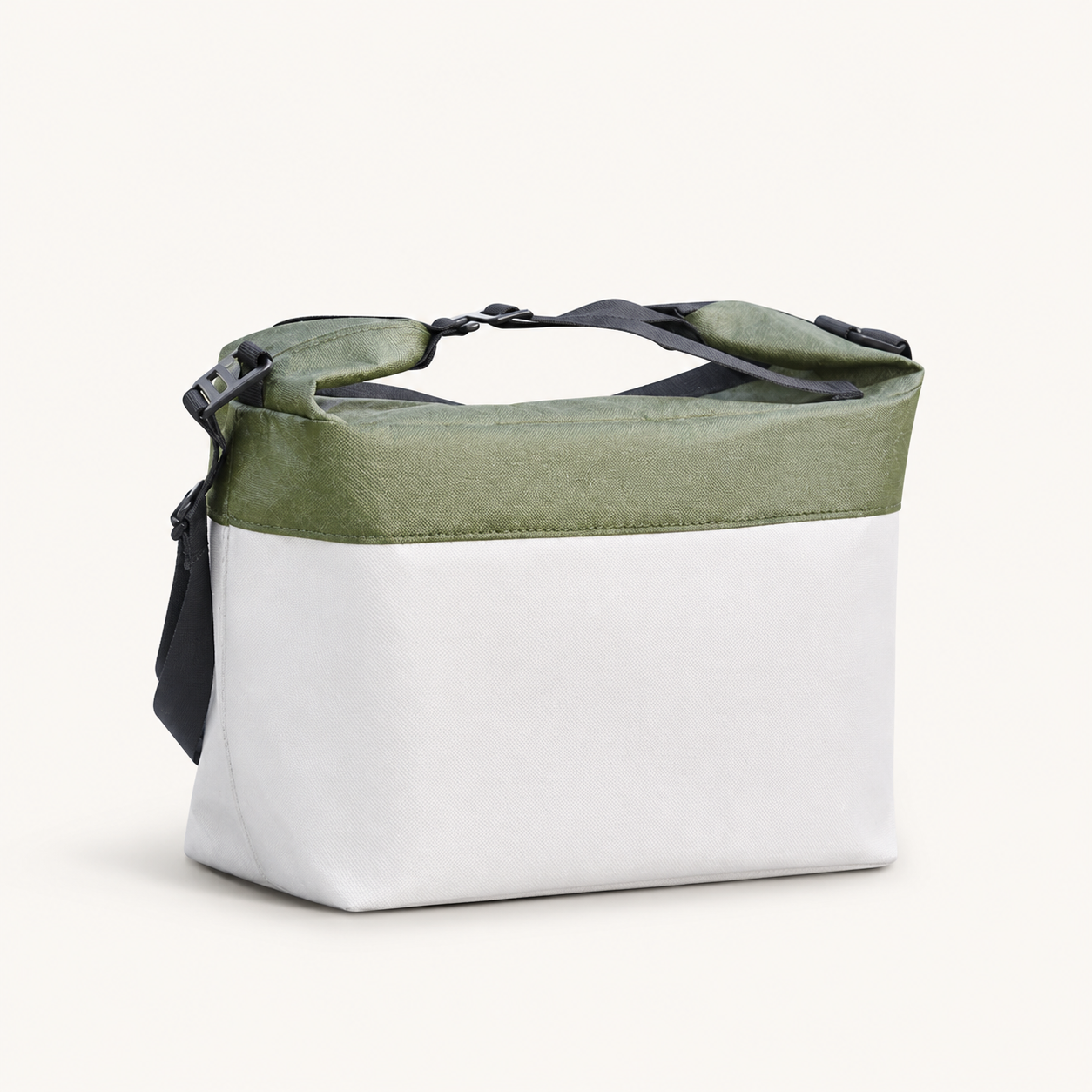 Custom Logo Tyvek Insulated Lunch Bag, Washable Kraft Paper Shoulder Tote with Thick Foil Lining