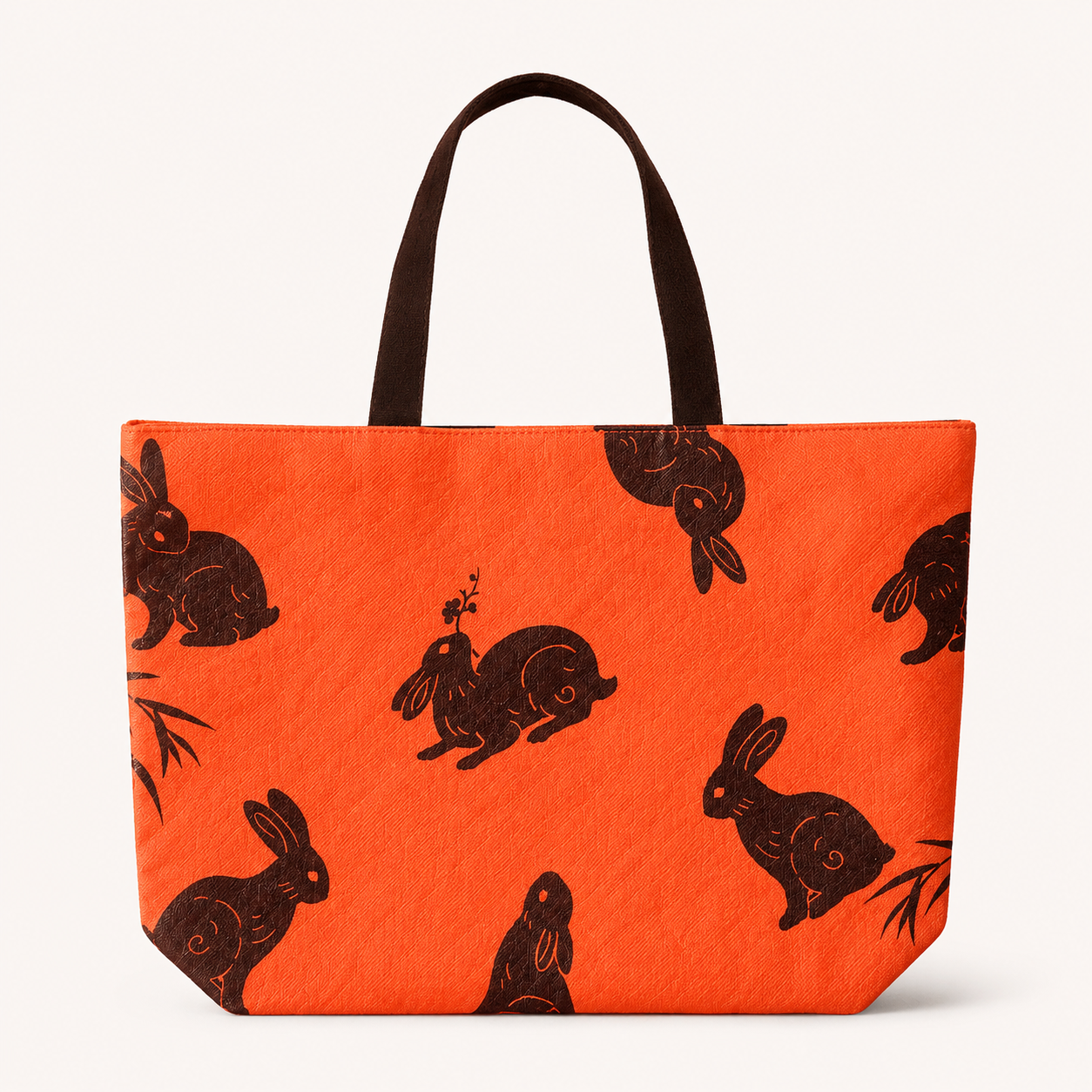 [Tansheng] Waterproof Kraft Tyvek Shoulder Tote with Canvas Lining, Mo Qilin or Moon Rabbit Print