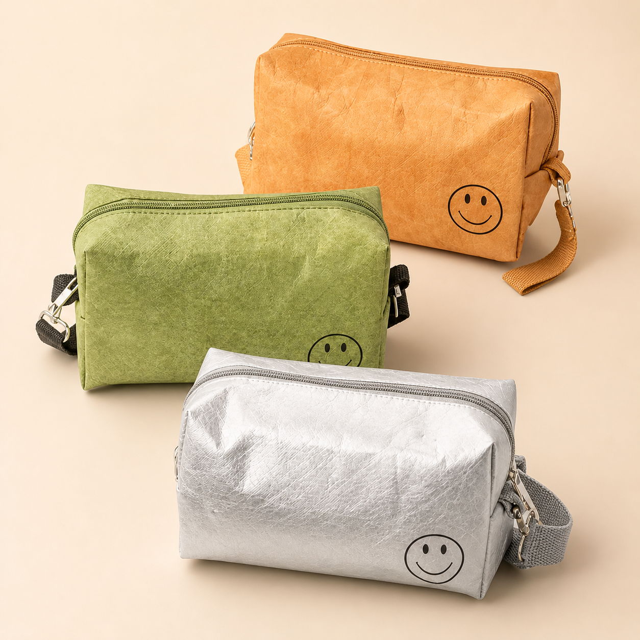 Custom Logo Waterproof Washable Tyvek Mini Shoulder Crossbody Bag with Kraft Paper Look - Thumbnail 3