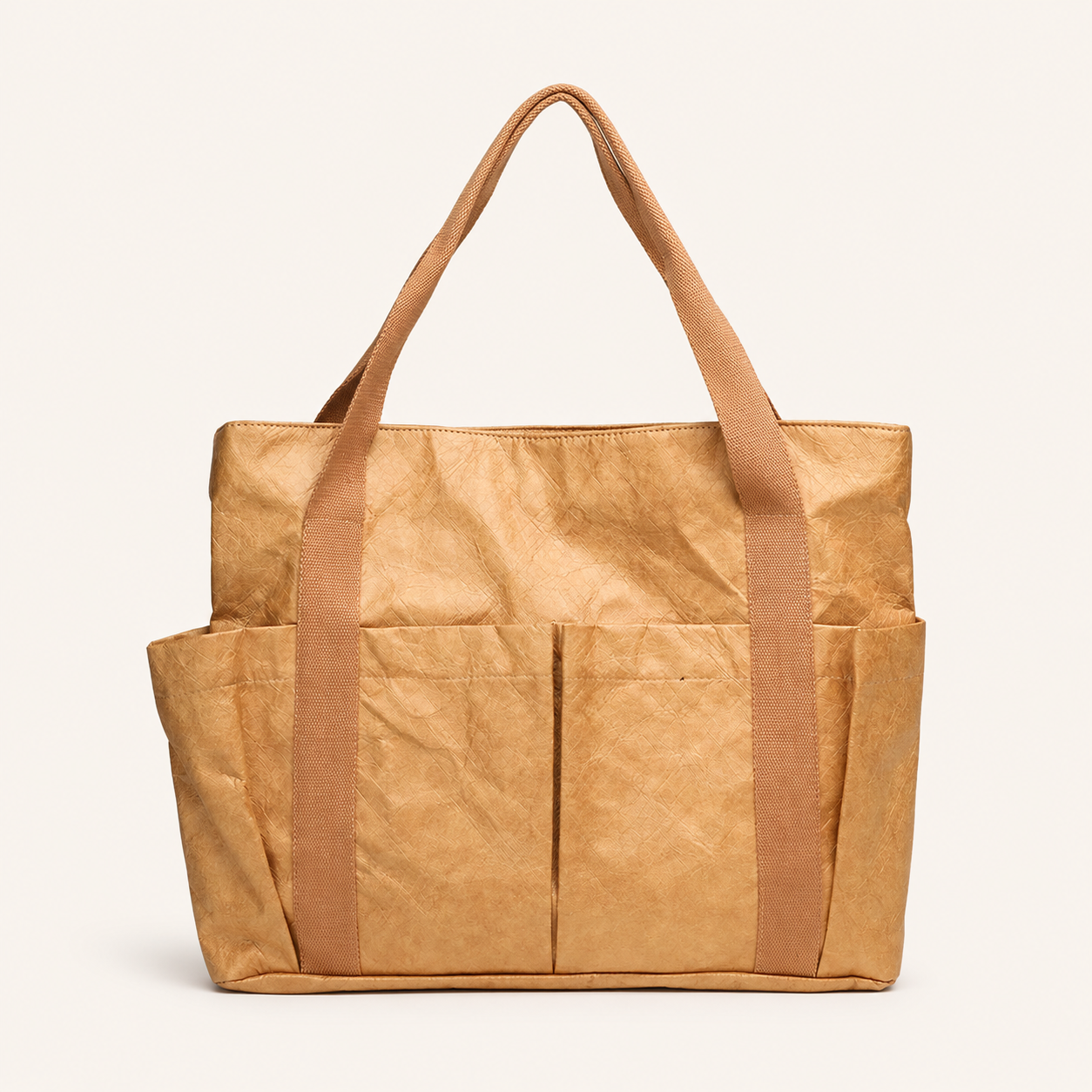 Retro Japanese Kraft Tyvek Large-Capacity Shoulder Tote, Fashion Shopping Bag