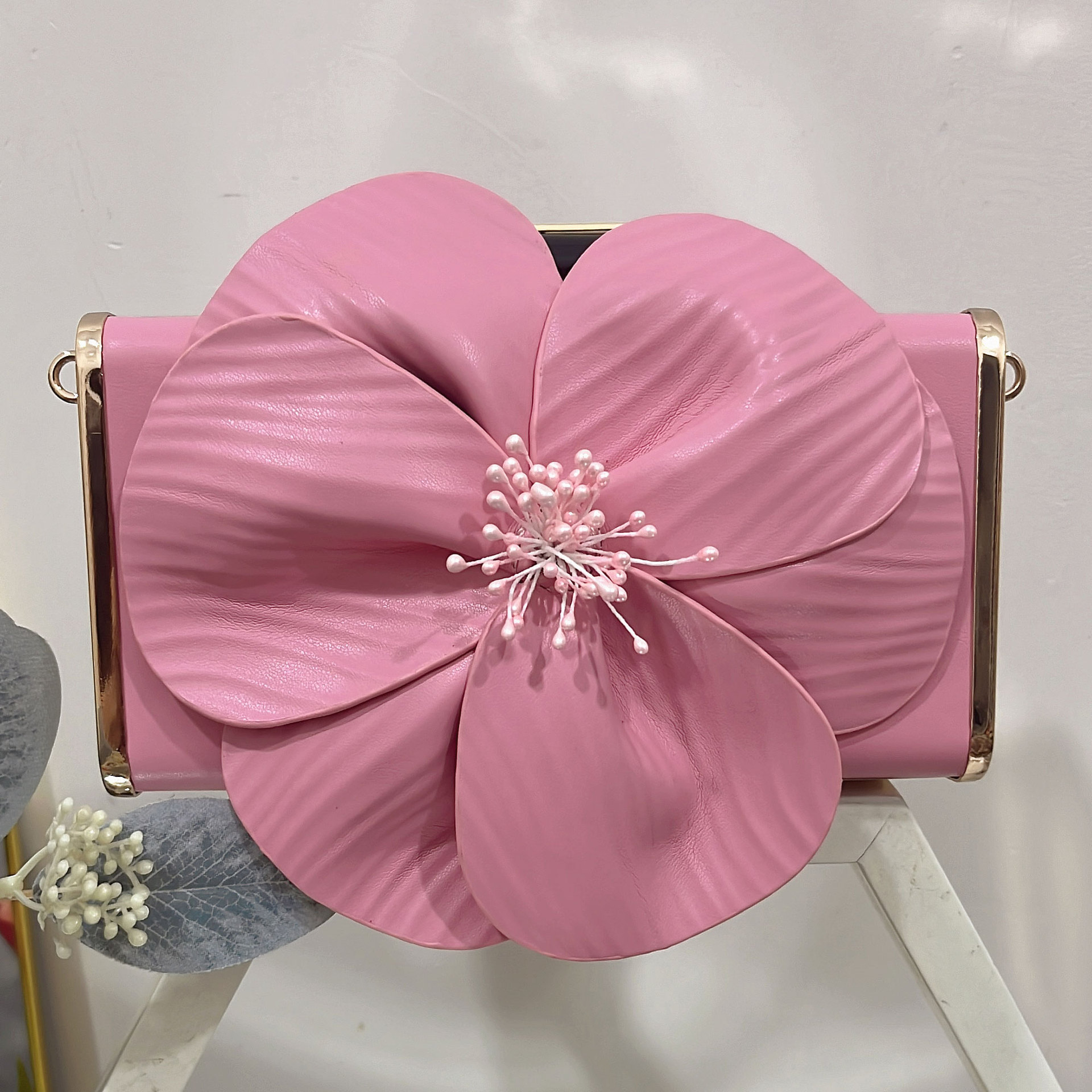 2026 New French Petal Flower Box Bag Women's Single Shoulder Chain Crossbody Small Bag New Chinese Style Evening Clutch - Thumbnail 6