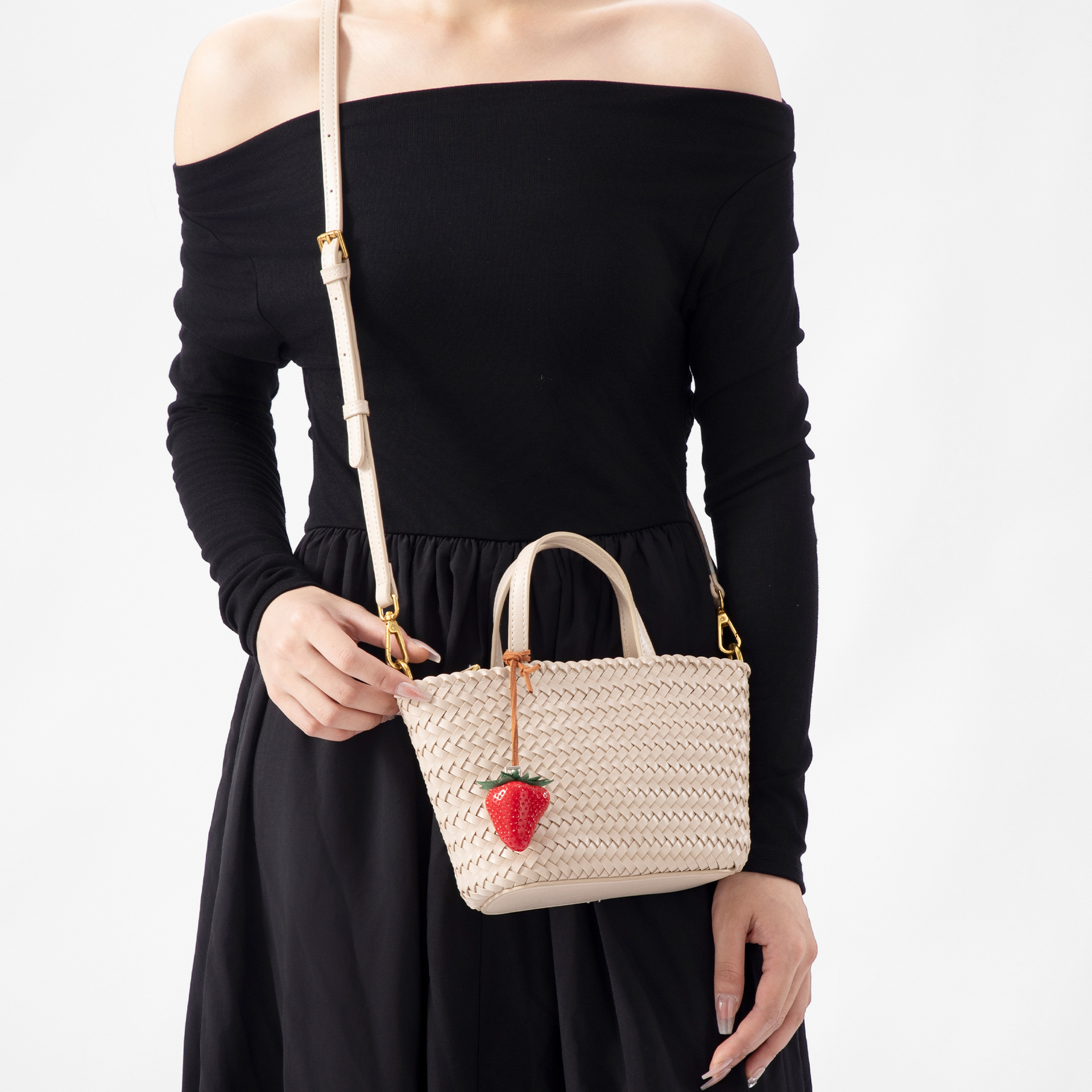 French Vintage Hand-Woven Bag, Niche Design Luxury Shoulder Crossbody Bag, Commuter Handheld Mini Tote Bag For Women - Thumbnail 2