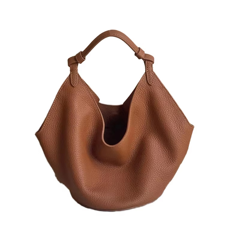 2025 New Top Grain Cowhide European Style Tote Large Capacity Underarm Bag Commuter Shopping Bag Casual Handbag Shoulder Bag - Thumbnail 5