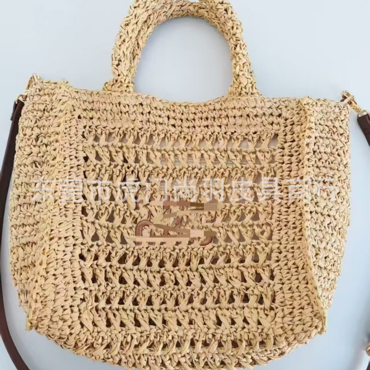 French Style Large Capacity Straw Woven Bag - New Tote Handbag Shoulder Crossbody Bag For Beach Vacation - Thumbnail 3