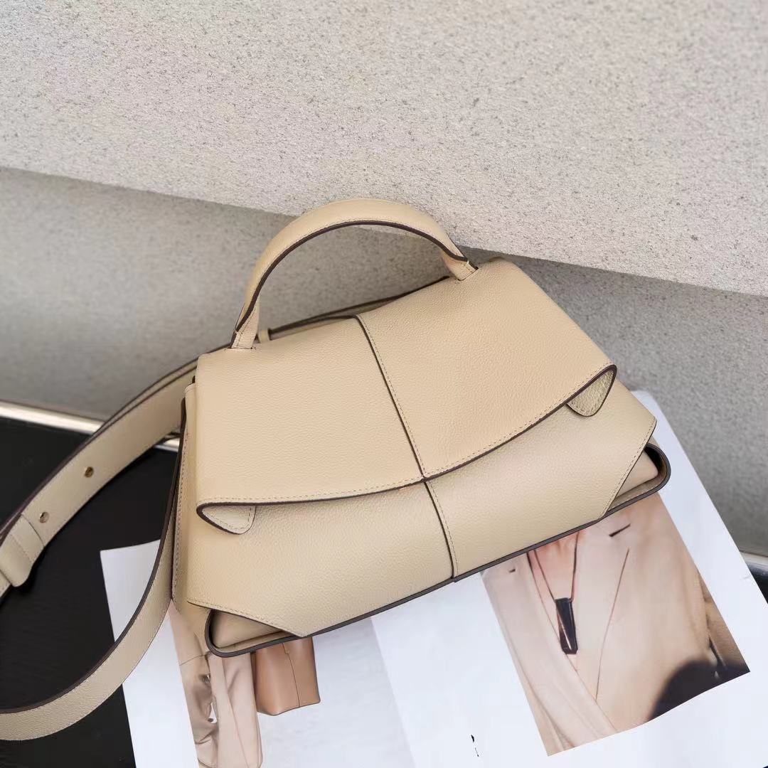 Cross-Border Top Grain Cowhide Smile Bag - Minimalist Commuter Luxury French Elegant Handbag, Large Capacity Shoulder & Crossbody Bag - Thumbnail 7