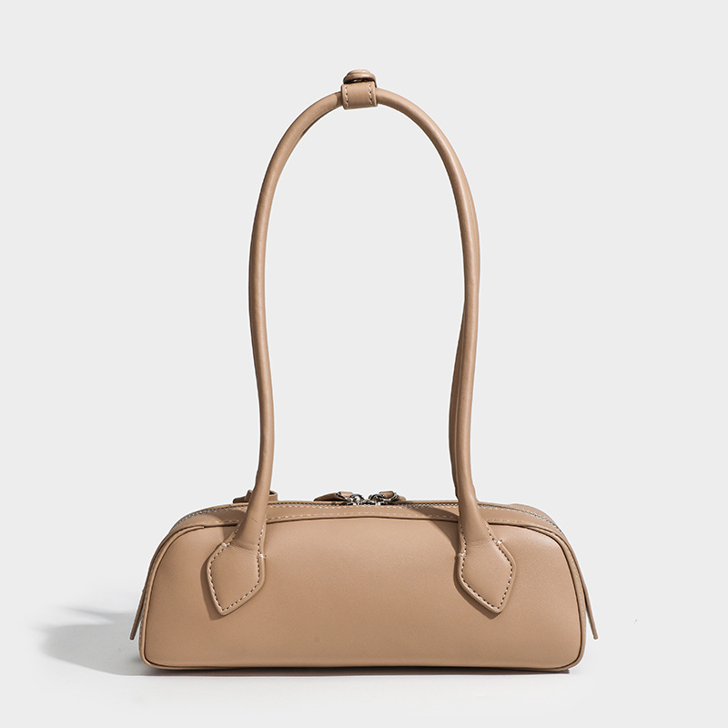 Amazon Best-Selling Baguette Bag Genuine Leather Sausage Bag French Niche Retro Underarm Women's Handbag Shoulder Crossbody Bag - Thumbnail 8