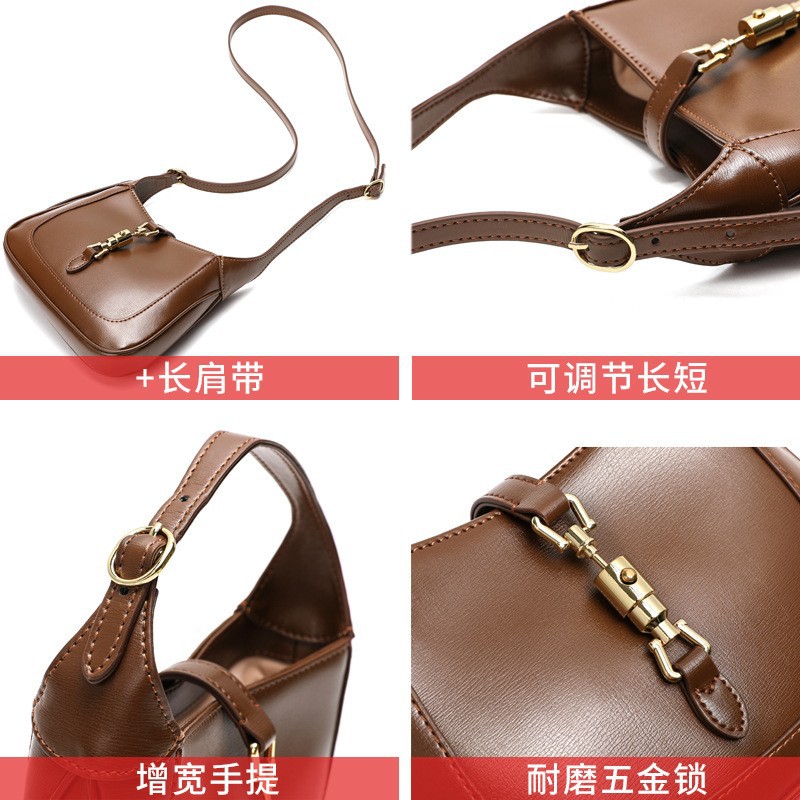 法棍包单肩斜跨真皮法式腋下包1961手提斜挎包女包复古风百搭春款 - Thumbnail 4