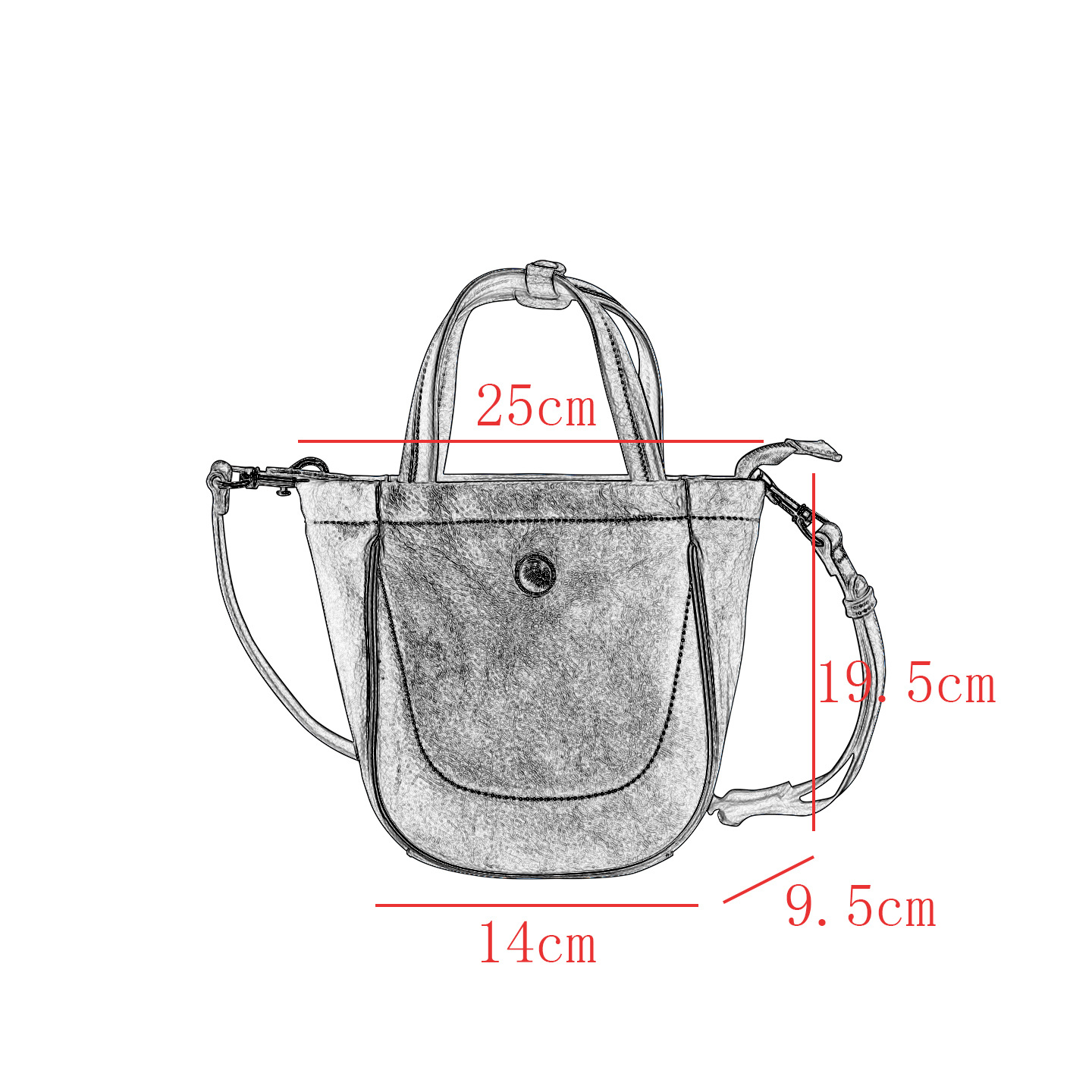Original Niche Design Genuine Leather Crossbody Bucket Bag For Women, Vintage Soft Cowhide Handbag, French Style Fashion Bag - Thumbnail 4