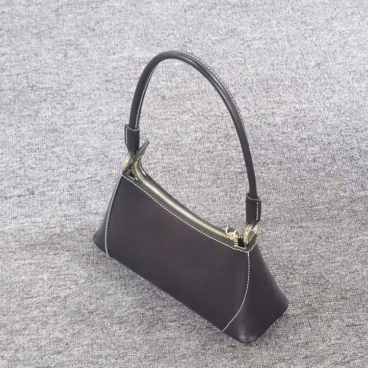 New Italian Top Grain Cowhide Women's Bag Business Underarm Bag Fashion Baguette Handbag Vintage Vegetable Tanned - Thumbnail 6