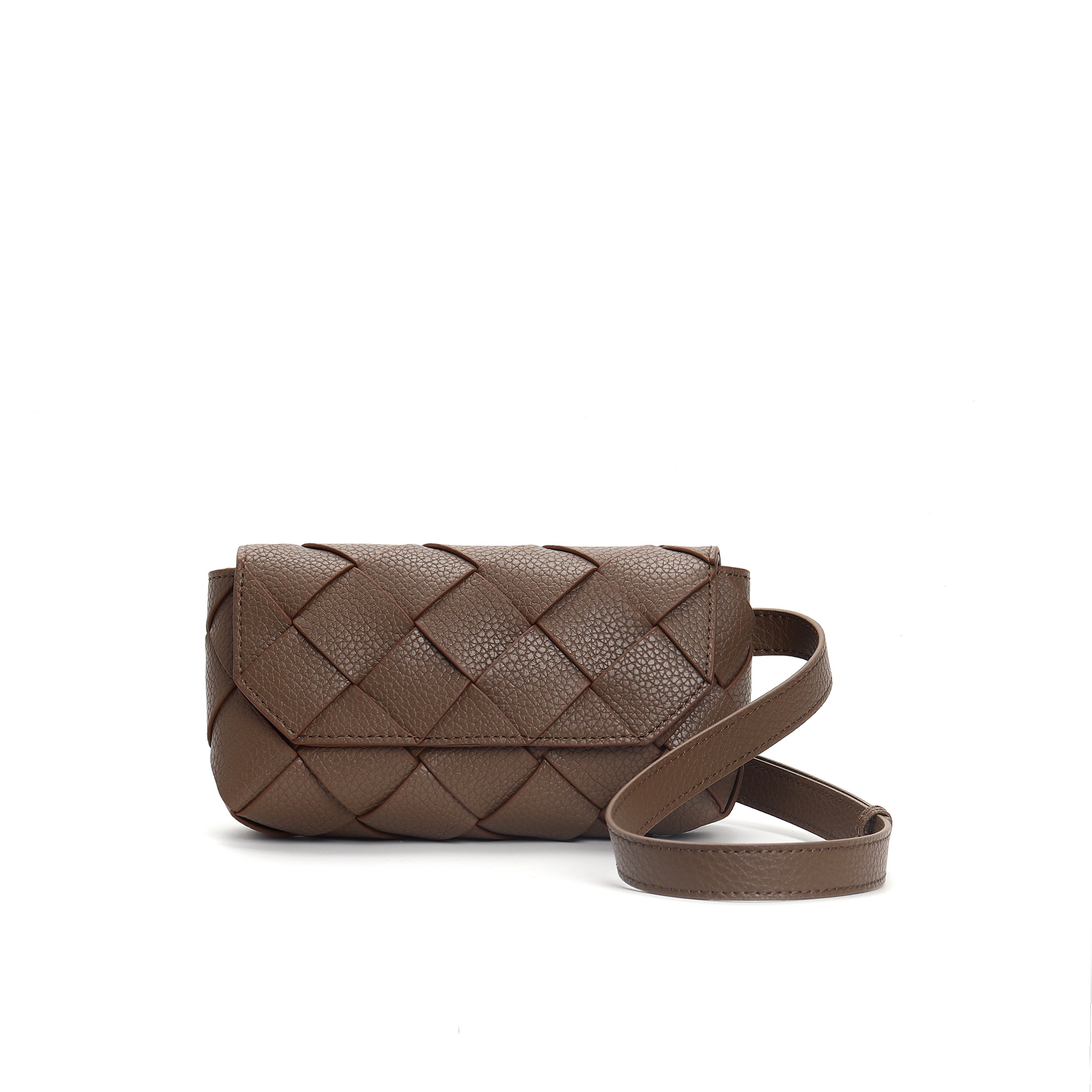 2026 New Woven French Small Square Bag Lychee Grain Cowhide Texture Casual Shoulder Crossbody Fashion Mini Bag - Thumbnail 6
