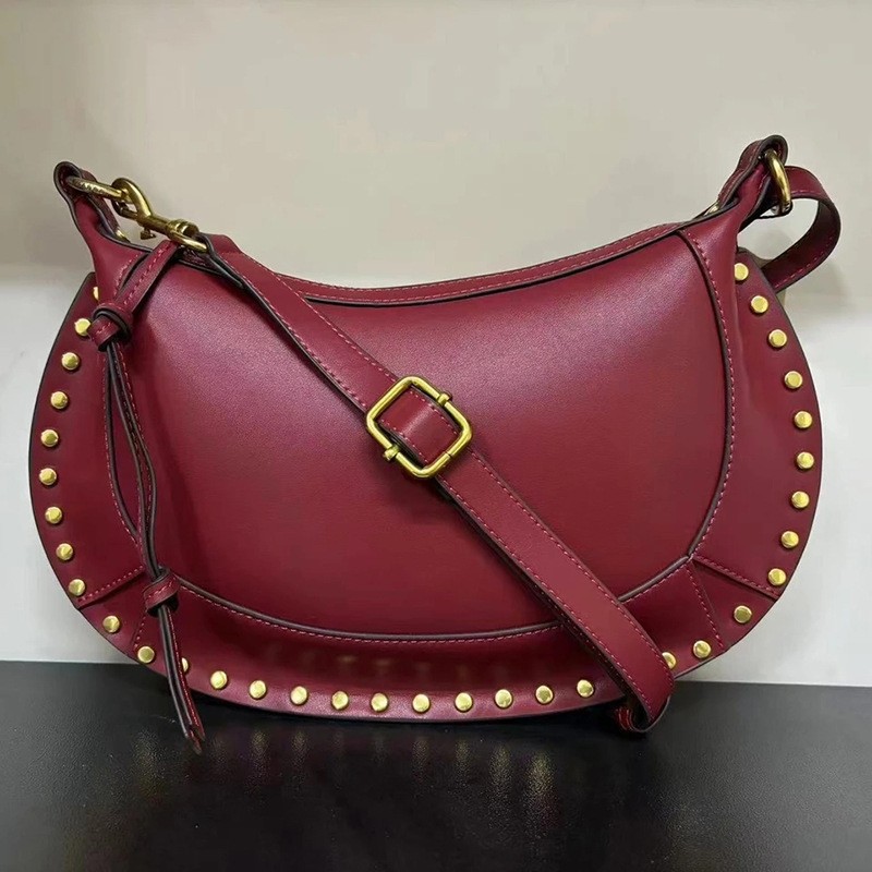 Cross-Border Niche Design Retro French Studded Crescent Bag For Women, New Fashion Versatile Shoulder And Crossbody Bag - Thumbnail 8