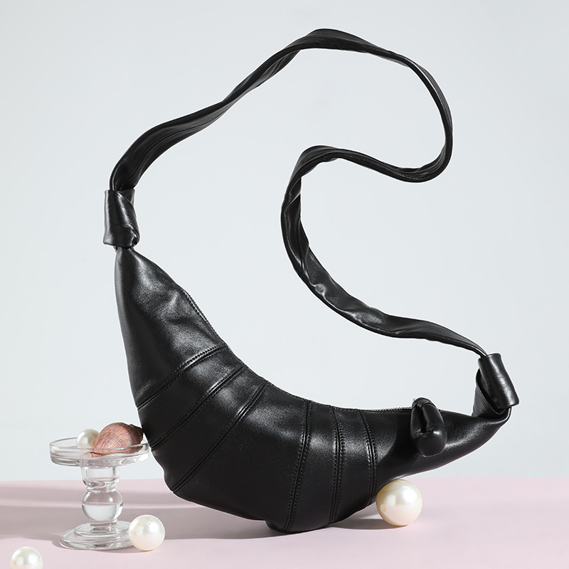Hot Selling Women's Crossbody Bag 2026 New French Top Grain Lambskin Croissant Bag Commuter Shoulder Bag - Thumbnail 3