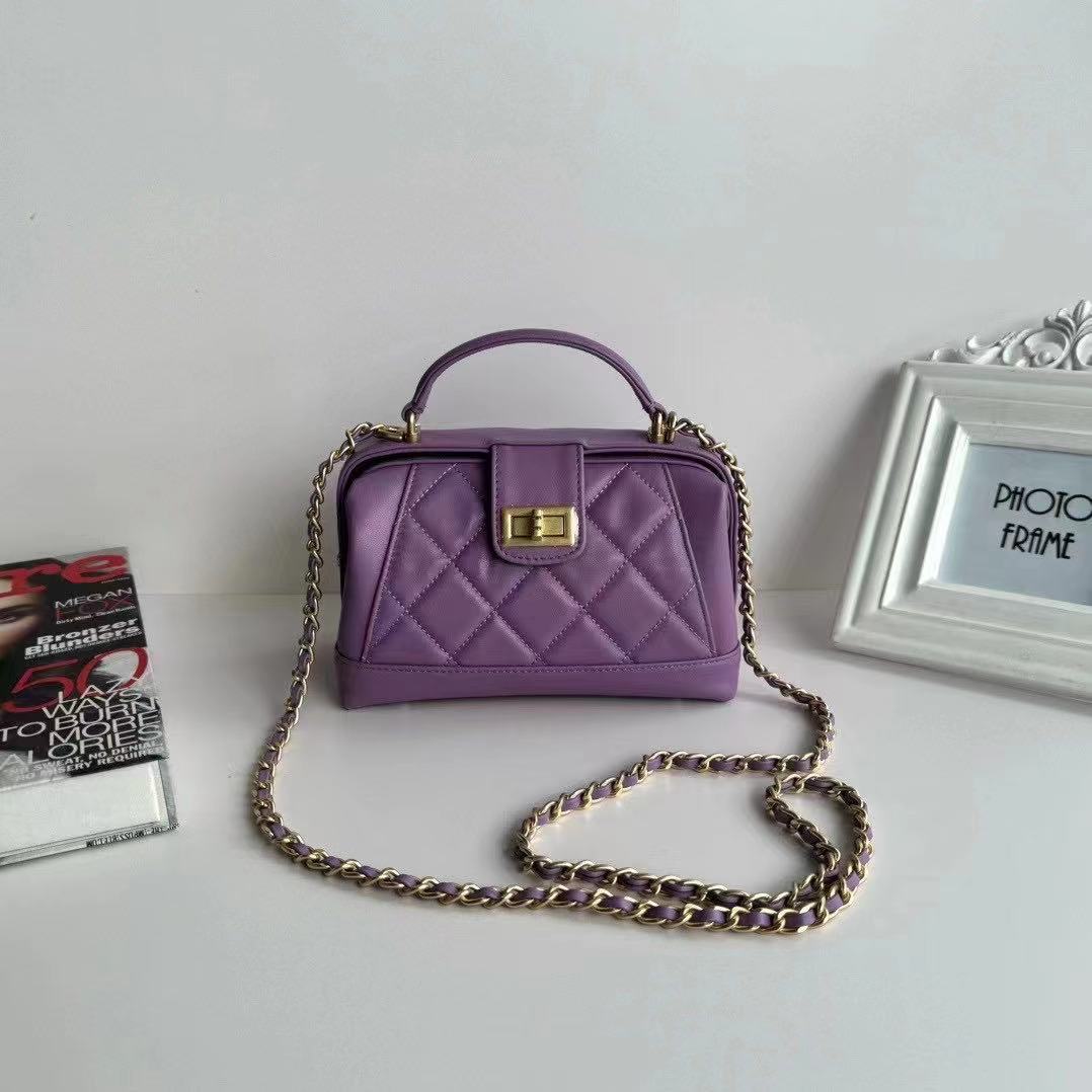 Cowhide French Niche Quilted Chain Bag For Women, Fashionable Handbag, Commuter Shoulder And Crossbody Small Bag - Thumbnail 8