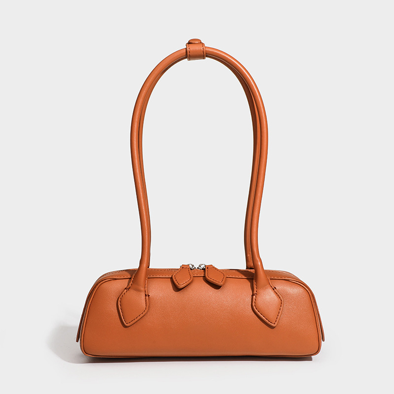 Amazon Best-Selling Baguette Bag Genuine Leather Sausage Bag French Niche Retro Underarm Women's Handbag Shoulder Crossbody Bag - Thumbnail 6