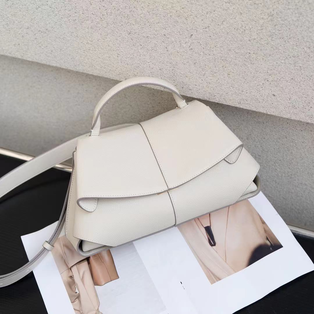 Cross-Border Top Grain Cowhide Smile Bag - Minimalist Commuter Luxury French Elegant Handbag, Large Capacity Shoulder & Crossbody Bag - Thumbnail 8