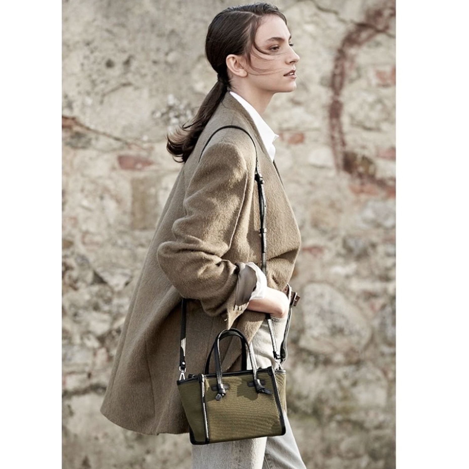 2026 New Export Italy Niche Semi-Handmade Tote Bag For Women, Ins Style Canvas Crossbody Shoulder Handbag - Thumbnail 4