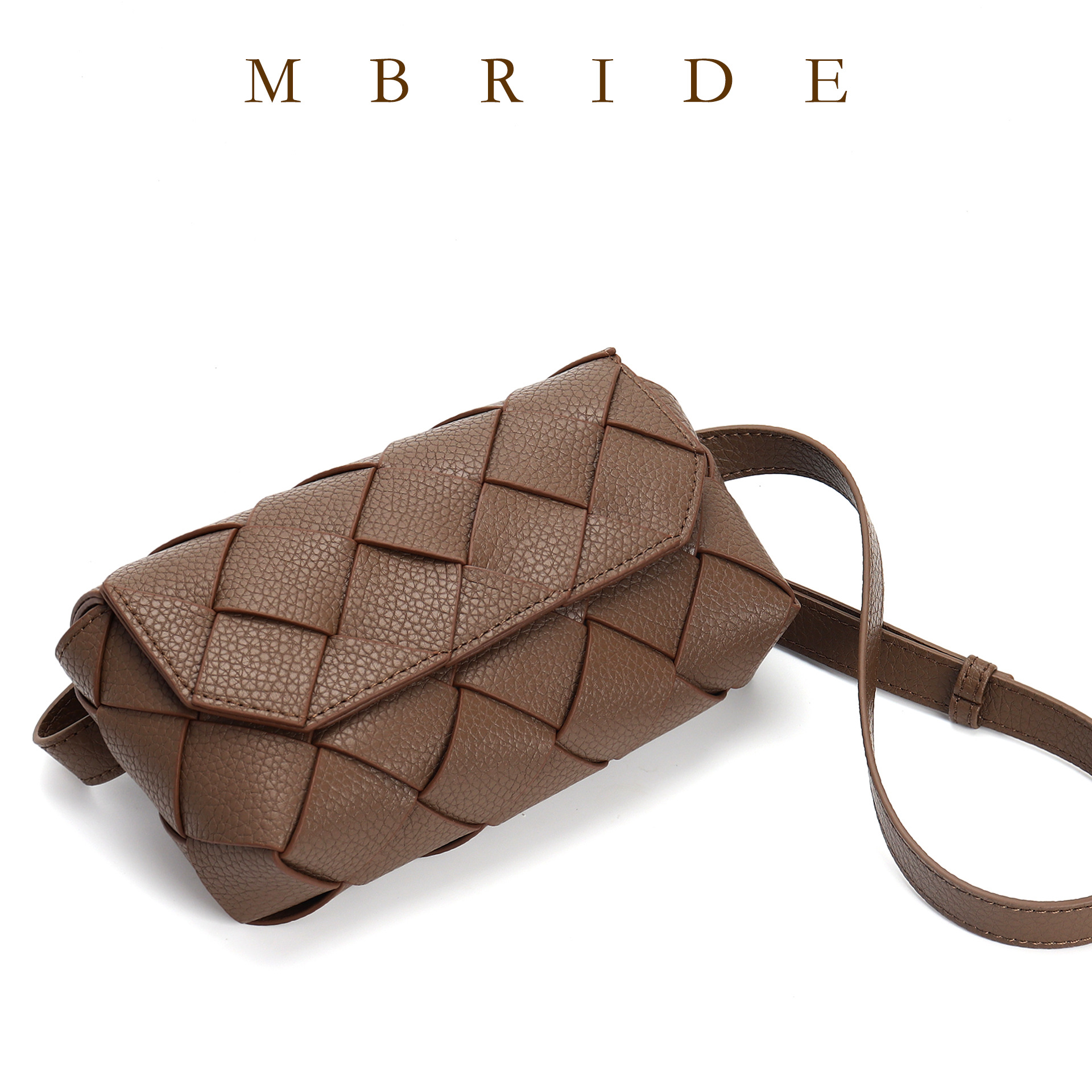 2026 New Woven French Small Square Bag Lychee Grain Cowhide Texture Casual Shoulder Crossbody Fashion Mini Bag