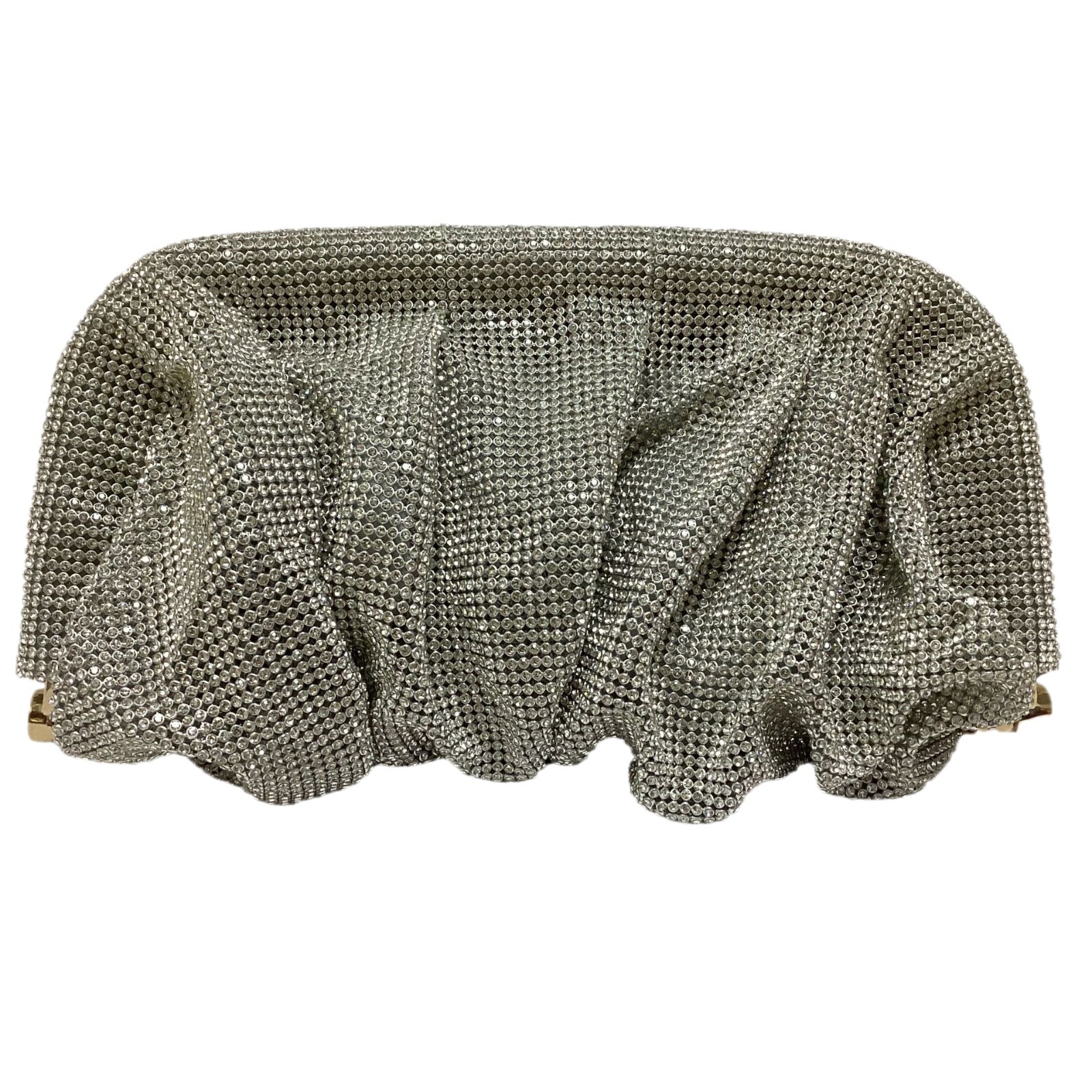 French Style Rhinestone Sparkling Diamond Cloud Dumpling Evening Bag Pleated Chain Crossbody Handbag For Women - Thumbnail 2