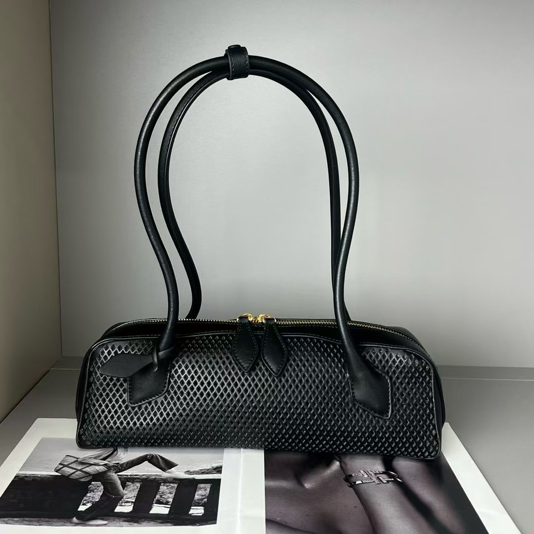 New French Retro Niche Baguette Bag Genuine Leather Women's Underarm Shoulder Handbag - Thumbnail 6