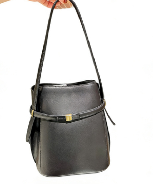 New Cross-Border Bucket Bag, Swedish Italian Cowhide Leather Minimalist Versatile Women's Handbag & Shoulder Bag For Summer - Thumbnail 7