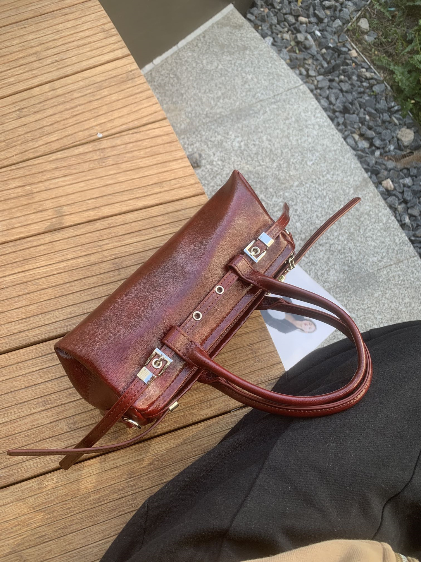 2025早春新款法式手拎三角小包小众设计感斜挎包皮带扣个性辣妹包 - Thumbnail 6