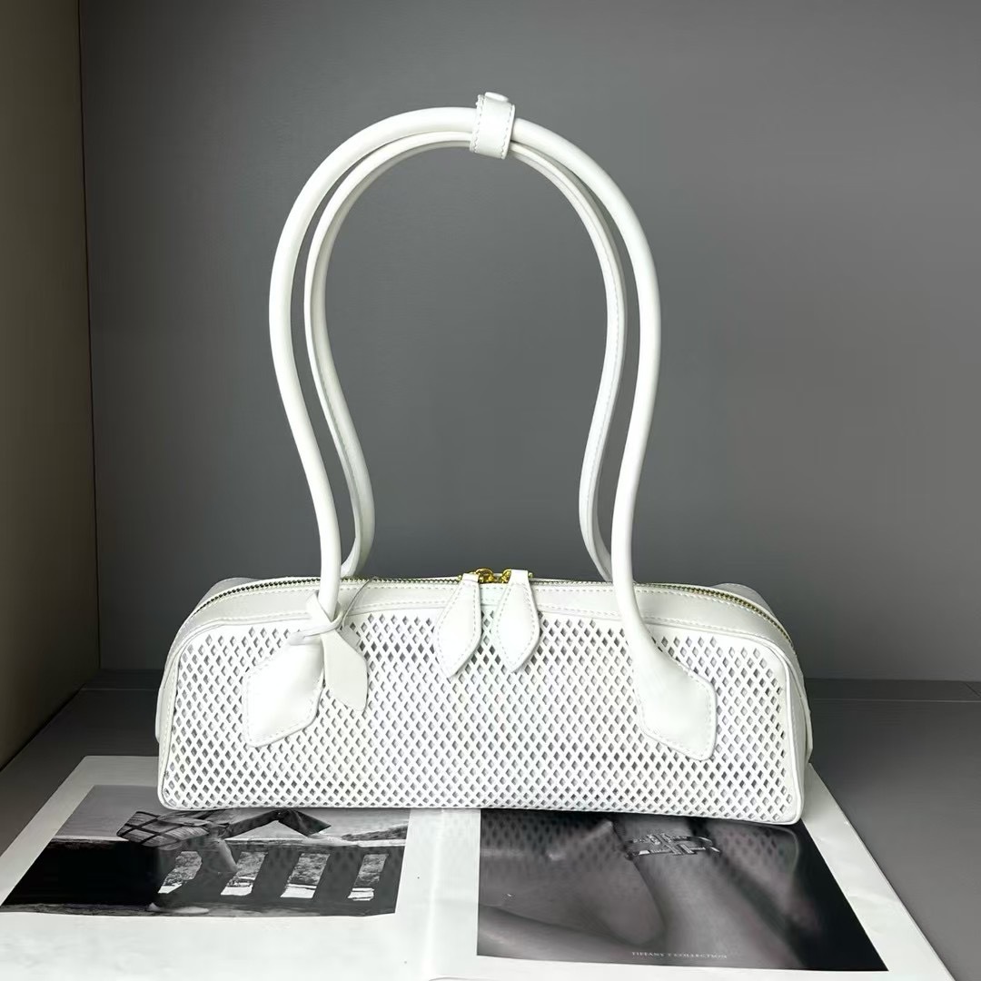 New French Retro Niche Baguette Bag Genuine Leather Women's Underarm Shoulder Handbag - Thumbnail 3