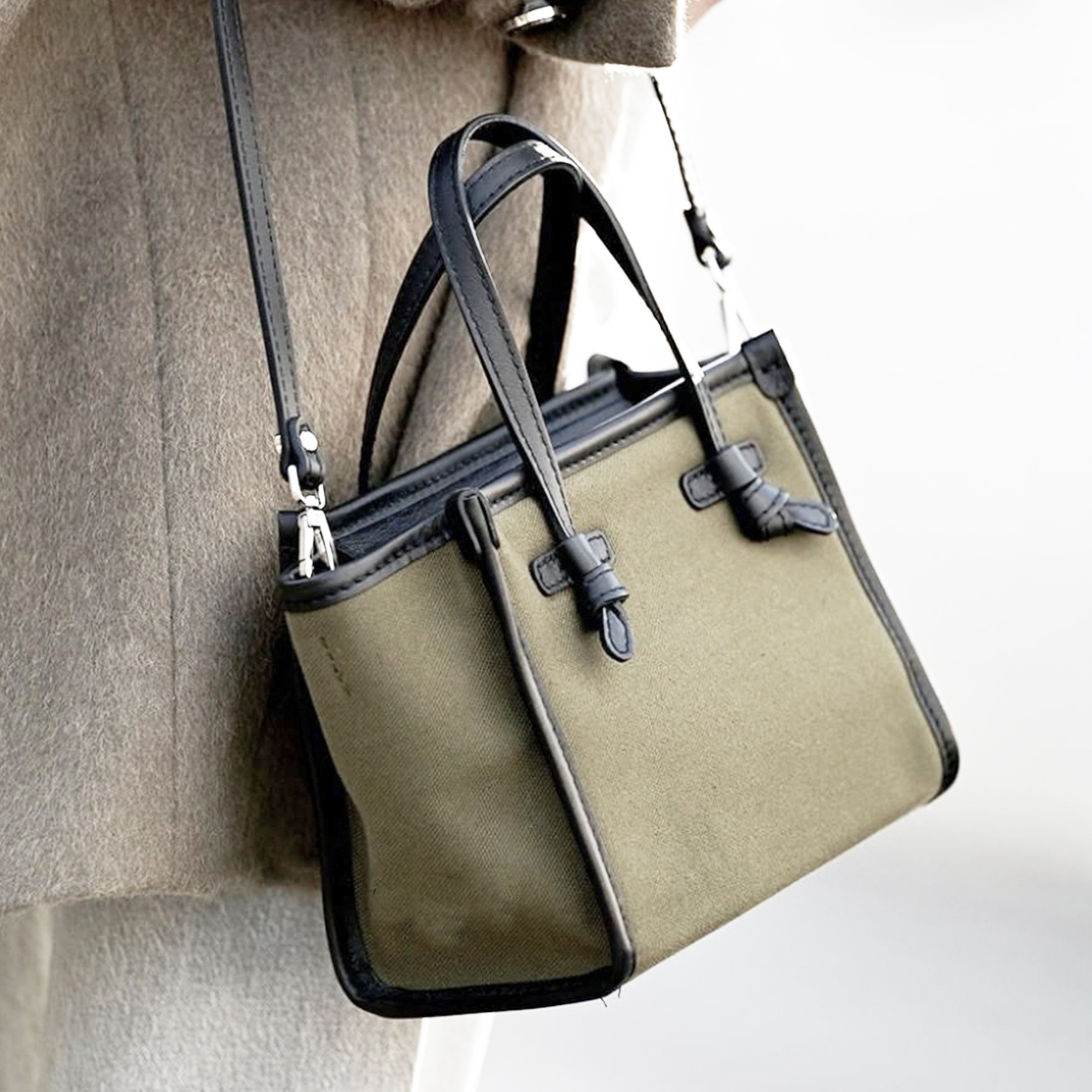 2026 New Export Italy Niche Semi-Handmade Tote Bag For Women, Ins Style Canvas Crossbody Shoulder Handbag - Thumbnail 6