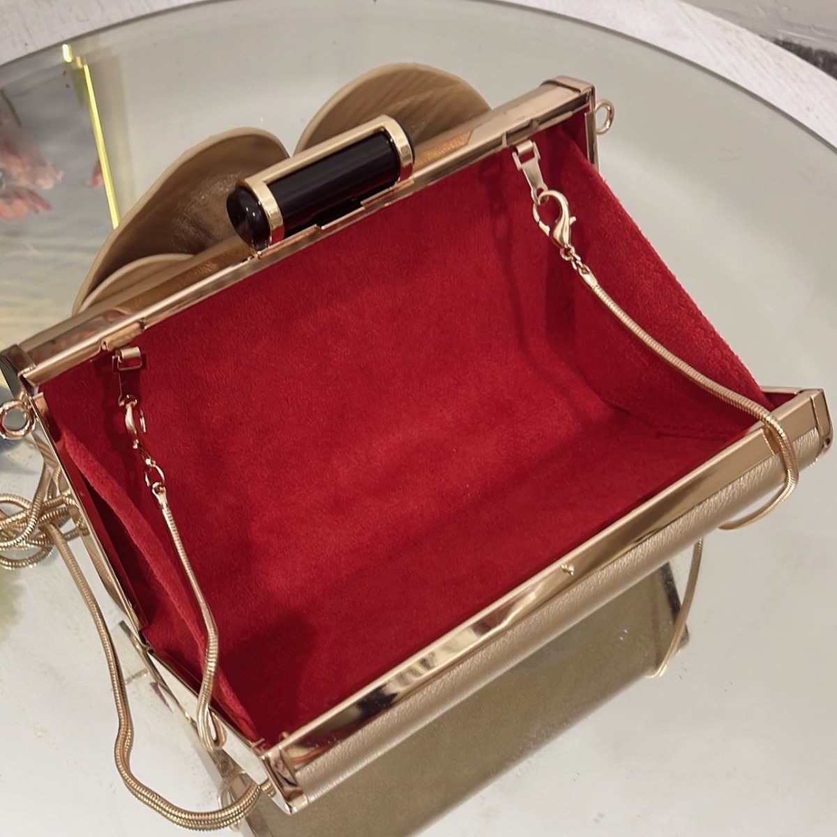 2026 New French Petal Flower Box Bag Women's Single Shoulder Chain Crossbody Small Bag New Chinese Style Evening Clutch - Thumbnail 3