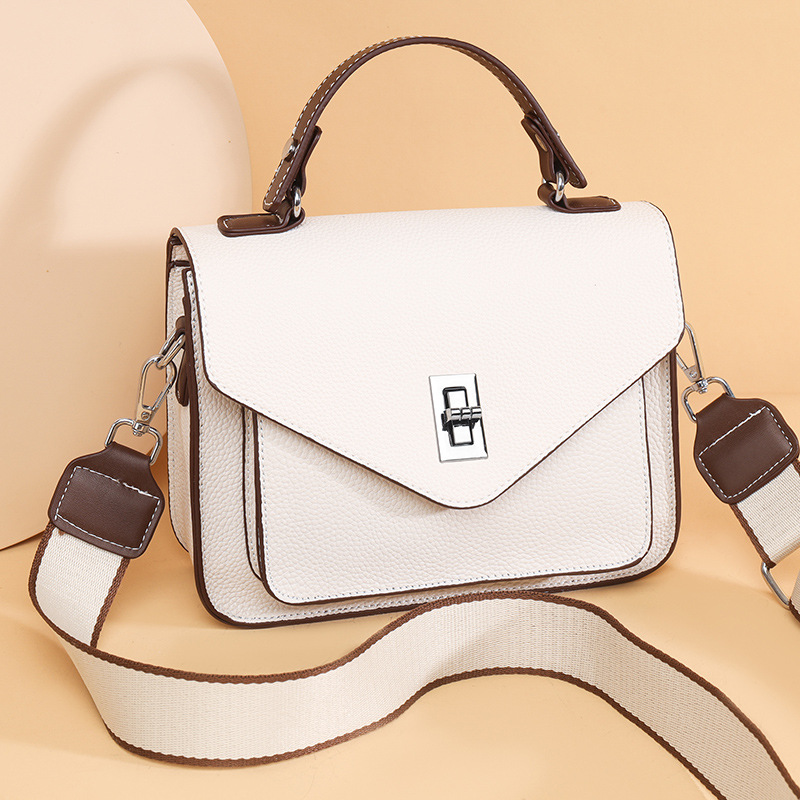 Cross-Border Genuine Leather Elegant Women's Handbag, Versatile New Commuter Messenger Bag, French Style Crossbody Small Square Bag - Thumbnail 6