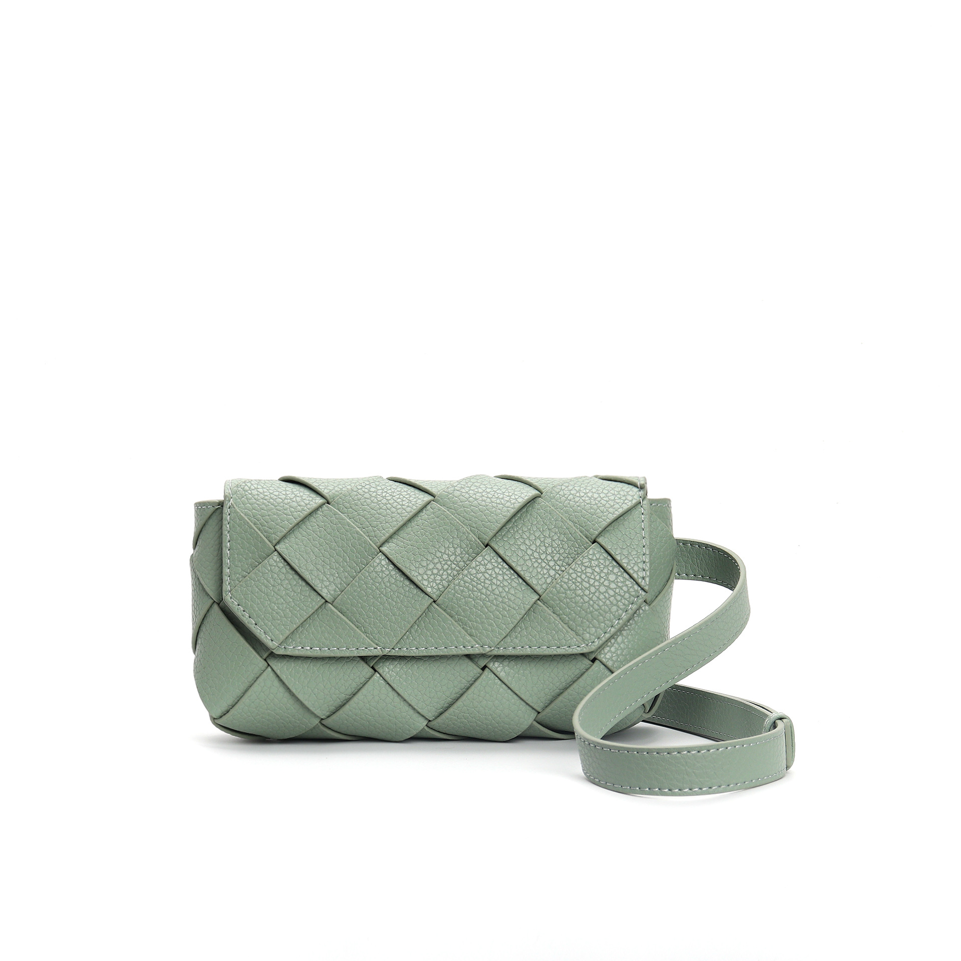 2026 New Woven French Small Square Bag Lychee Grain Cowhide Texture Casual Shoulder Crossbody Fashion Mini Bag - Thumbnail 7