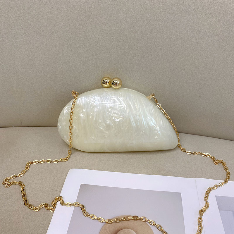 French Style Marble Amber Irregular Acrylic Shell Bag - Banquet Box Phone Mini Square Bag, Handheld & Crossbody - Thumbnail 2